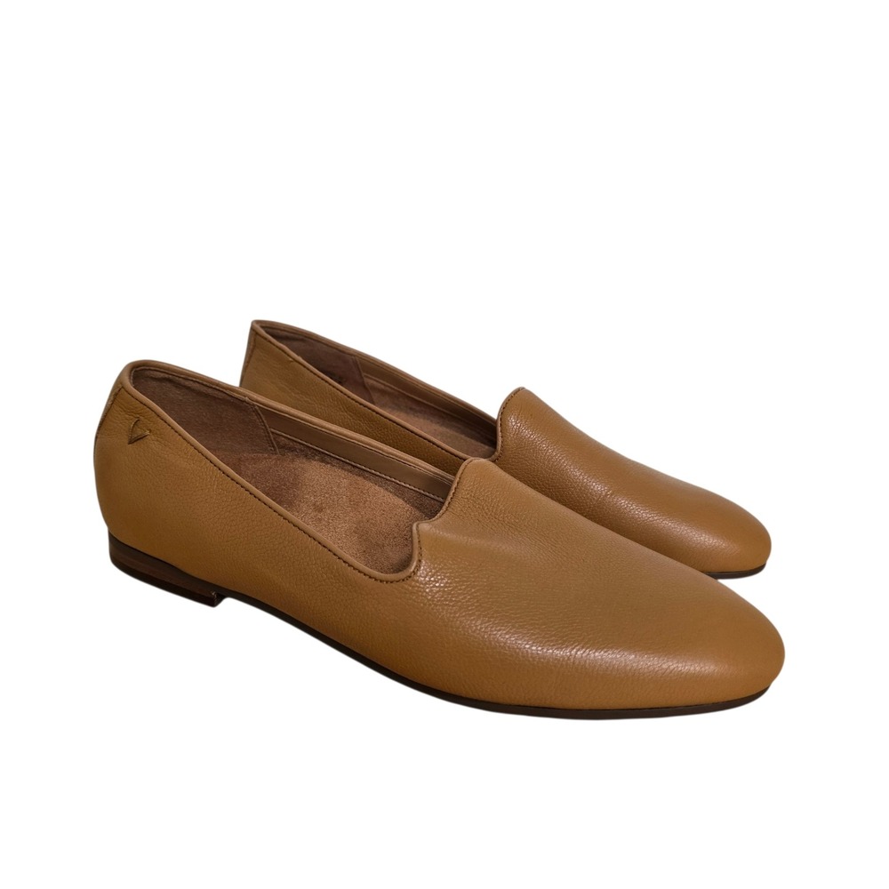 Vionic Willa II Tan Leather Loafers Smoking Slipper Orthotic Flats Womens 8.5
